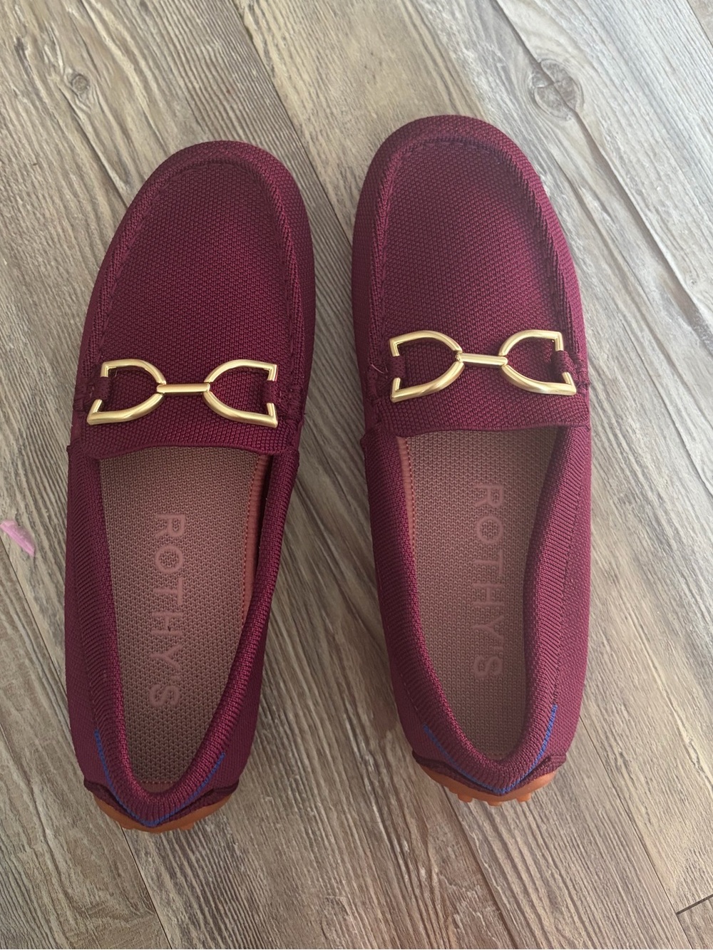 Rothy's purple Knit Loafers with Gold Horsebit